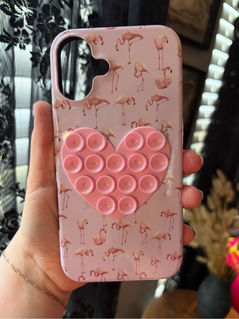 Pink Flamingo Burga Iphone 16 plus